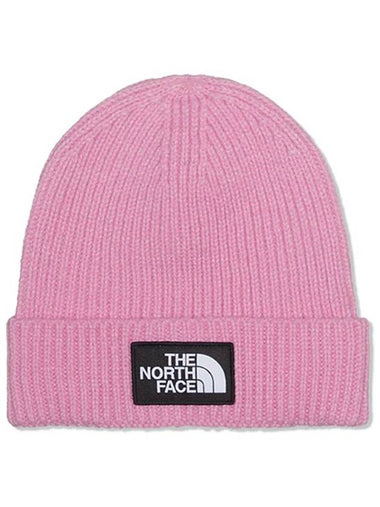 TNF Logo Box Cuffed Beanie Pink - THE NORTH FACE - BALAAN 1