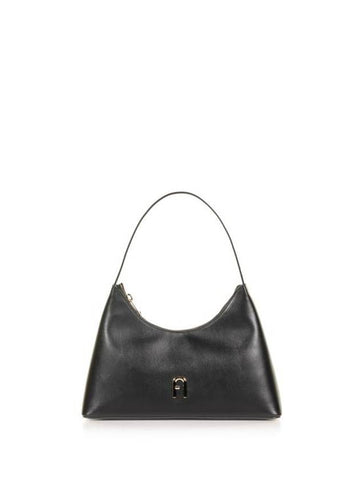 Diamante Leather Shoulder Bag Black - FURLA - BALAAN 1