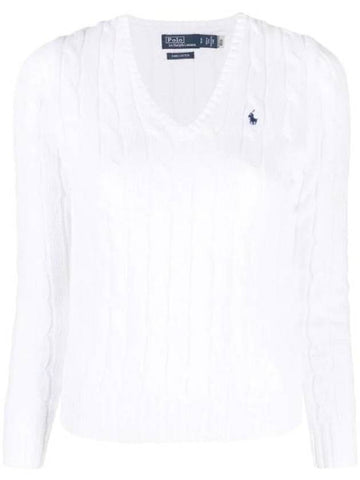 Women's Embroidered Logo Knit Top White - POLO RALPH LAUREN - BALAAN 1