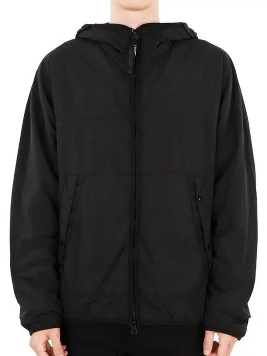 Goggles Logo Hooded Jacket Black - CP COMPANY - BALAAN 2