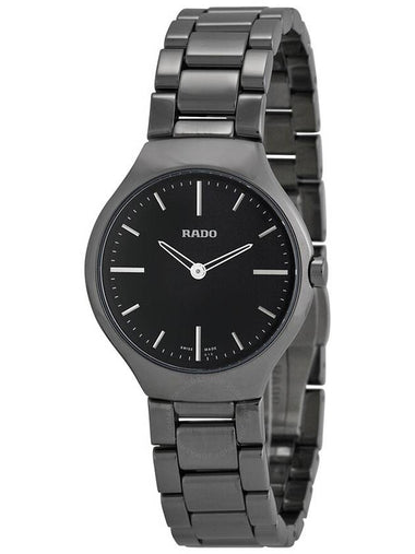 Rado True Thinline Black Dial Gunmetal Ceramic Ladies Watch R27956152 - RADO - BALAAN 1