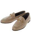 gold leather horsebit loafers beige - GUCCI - BALAAN.