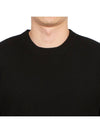 Crewneck Full Rib Wool Knit Top Black - STONE ISLAND - BALAAN 7