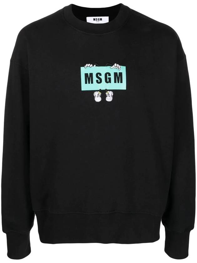 Cartoon Logo Sweatshirt Black - MSGM - BALAAN 1