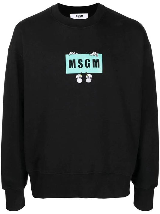 Cartoon Logo Sweatshirt Black - MSGM - BALAAN 1