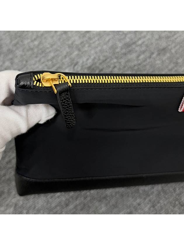 Nylon Large Zip Pouch Bag Black - THOM BROWNE - BALAAN 10