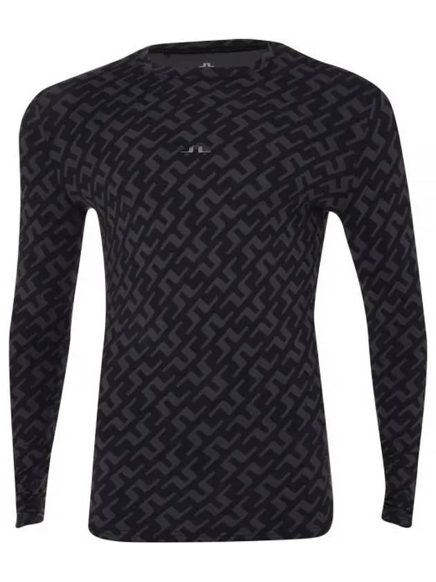 Men's Thor Allover Logo Print Long Sleeve T-Shirt Black - J.LINDEBERG - BALAAN 2