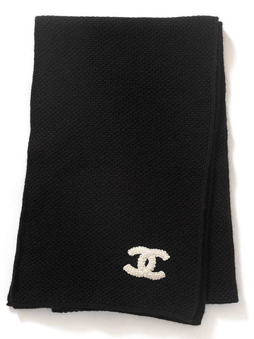 Women s Cashmere CC Logo Muffler Black AAA397B1780694305 - CHANEL - BALAAN 1