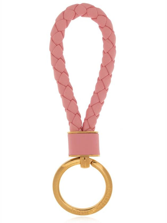 Intrecciato Lambskin Key Holder Pink - BOTTEGA VENETA - BALAAN 2