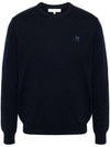 Bold Fox Head Wool Knit Top Ink Blue - MAISON KITSUNE - BALAAN 1