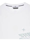 Lettering Logo Print Pocket Short Sleeve T-shirt White - STONE ISLAND - BALAAN 3