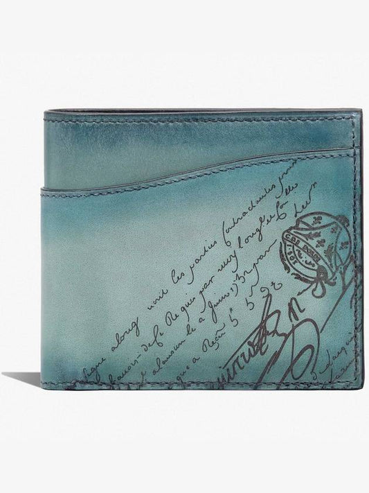 Makore Scritto Swipe Venezia Leather Half Wallet Stone Denim NEO GRADIANT JOUR V2 SD - BERLUTI - BALAAN 1