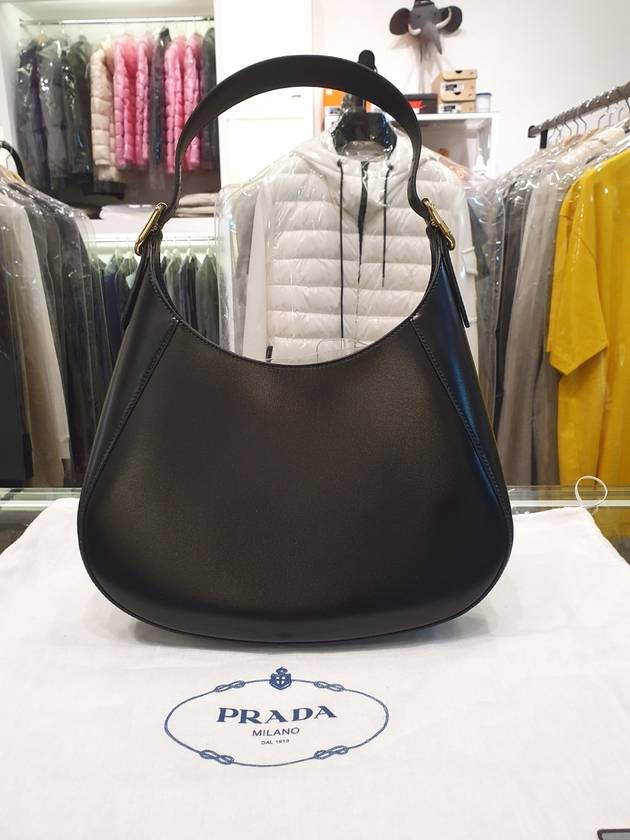 Medium Leather Shoulder Bag Black - PRADA - BALAAN 3