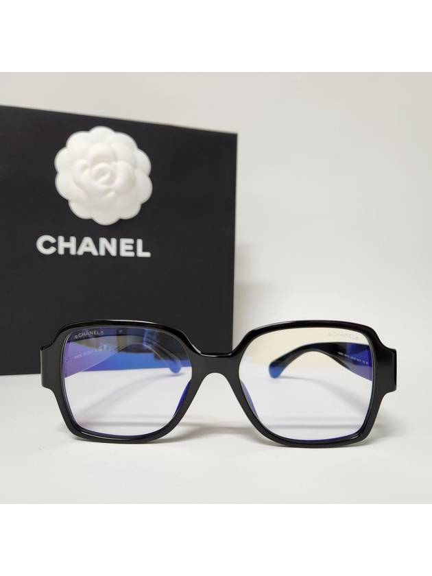 Heart Glasses Sunglasses CC Logo Blue Light Square Black A71470 - CHANEL - BALAAN 2