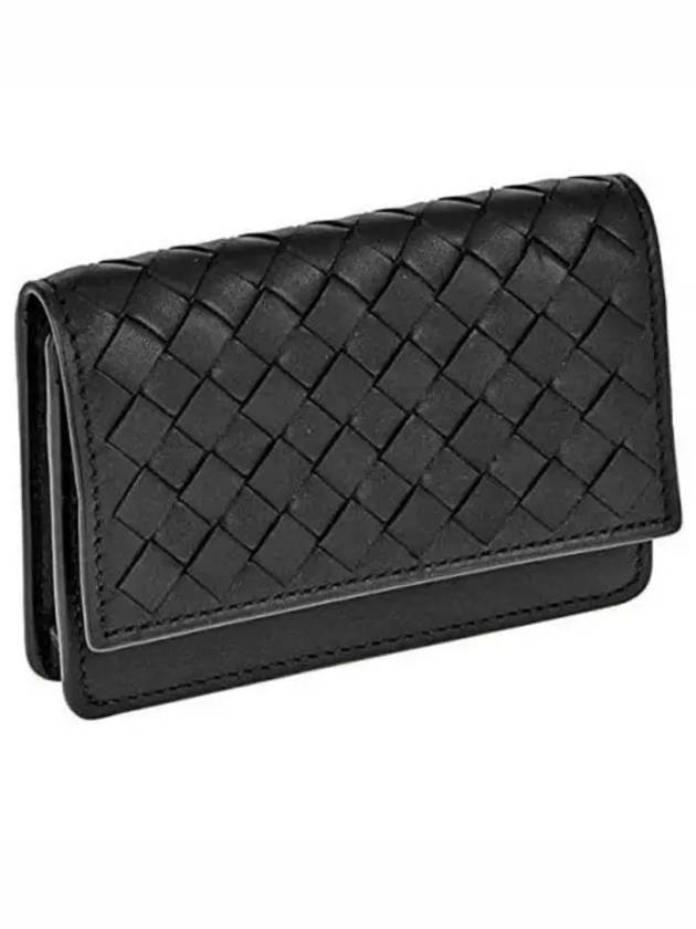 Intrecciato Flap Business Card Wallet Black - BOTTEGA VENETA - BALAAN 2