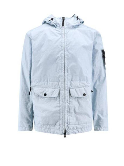 Membrana 3L TC Hooded Jacket Sky Blue - STONE ISLAND - BALAAN 2