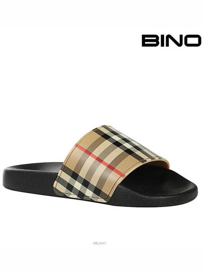 Vintage Check Slippers Beige - BURBERRY - BALAAN 2