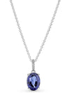 Sparkling Statement Halo Pendant Necklace Blue - PANDORA - BALAAN 2