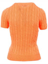 Embroidered Pony Pocket Knit Top Orange - POLO RALPH LAUREN - BALAAN 5