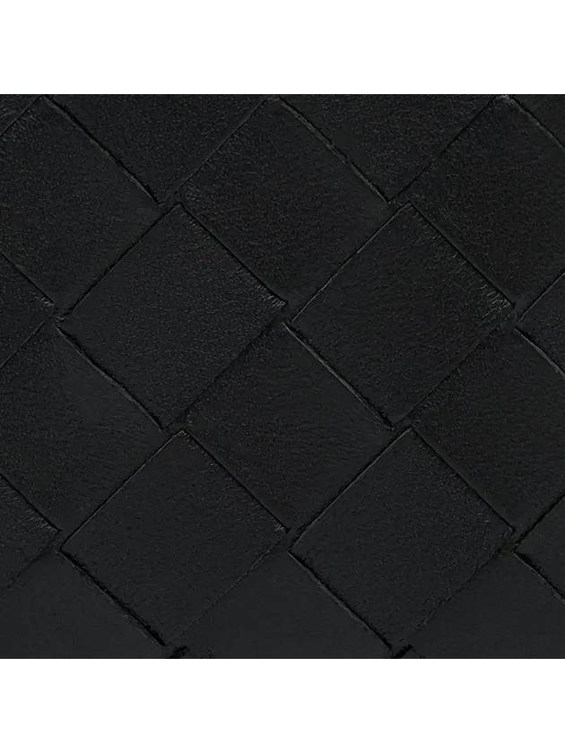 Intrecciato Zipper Small Half Wallet Black - BOTTEGA VENETA - BALAAN 3