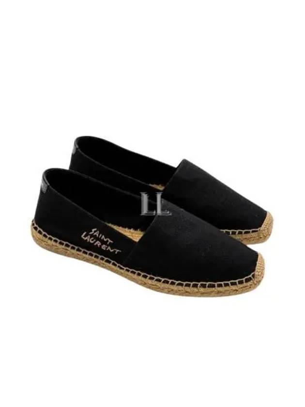 Logo Monogram Espadrilles Black - SAINT LAURENT - BALAAN 2