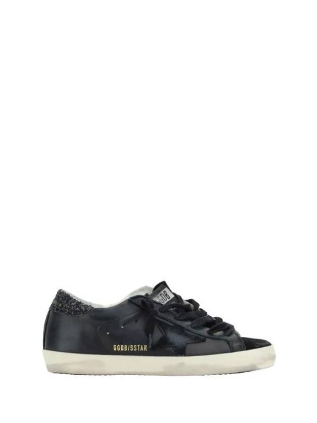 Superstar Glitter Tab Leather Low Top Sneakers Black - GOLDEN GOOSE - BALAAN 2