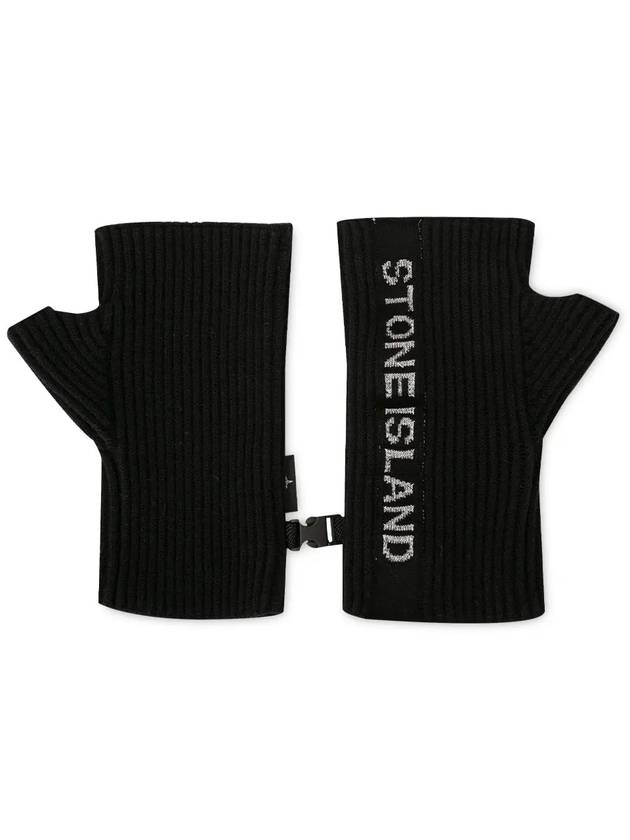 Men's Lettering Logo Gloves Black - STONE ISLAND - BALAAN 4