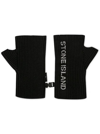 Men's Lettering Logo Gloves Black - STONE ISLAND - BALAAN 2