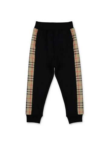 Kids Side Check Jogger Training Pants Black - BURBERRY - BALAAN 1