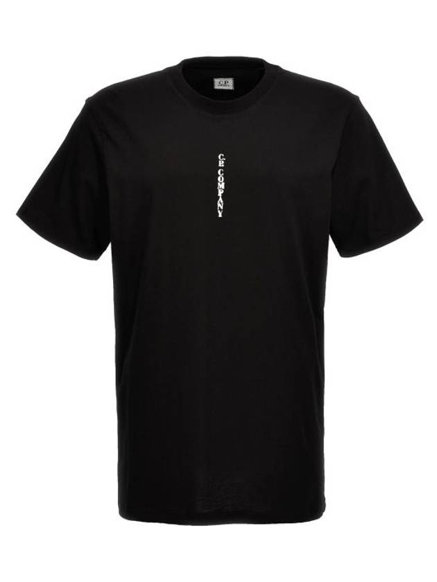 Vertical Lettering Logo Graphic Short Sleeve T-Shirt Black - CP COMPANY - BALAAN 2