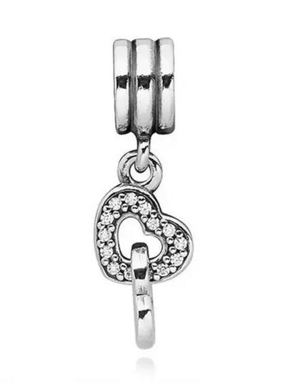 Interlock Hearts Pendant Dangle Bracelet Charm Silver - PANDORA - BALAAN 2