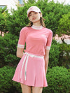 POINT RIBBON Ribbon Tail Flare Skirt PINK - MONBIRDIE GOLF - BALAAN 1