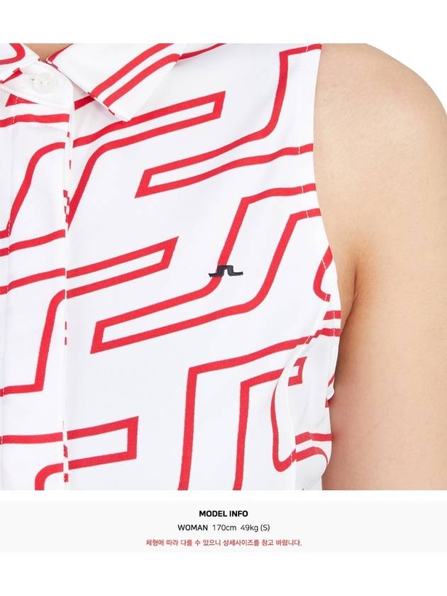 Women's Dena Print Sleeveless Red White - J.LINDEBERG - BALAAN 9