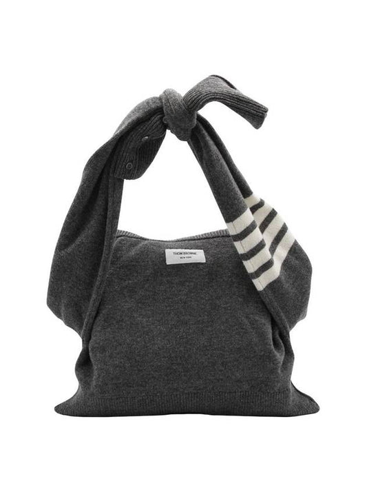 4 Bar Merino Wool Sweater Shoulder Bag Grey - THOM BROWNE - BALAAN 1