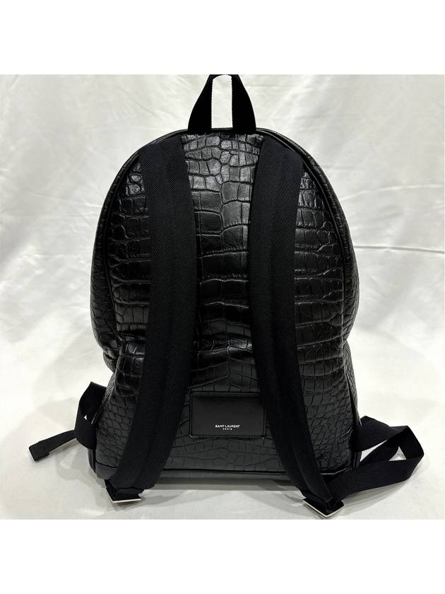 OS YSL Men s Crocodile Leather Embossed City Hunting Backpack - SAINT LAURENT - BALAAN 6