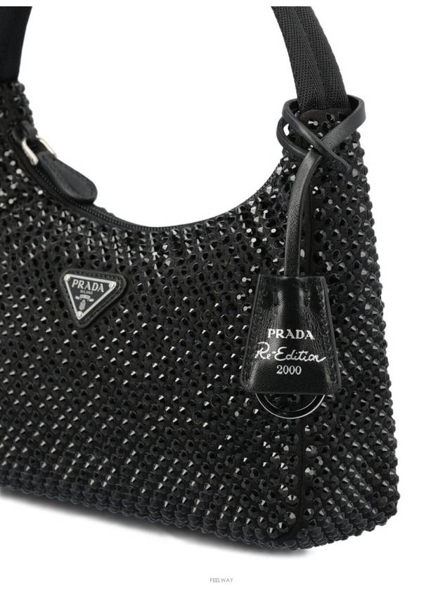 Crystal Satin Mini Bag Black - PRADA - BALAAN 4