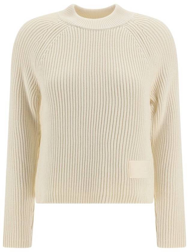 Logo Patch Label Knit Top Ivory - AMI - BALAAN 2