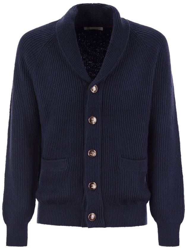 Buttoned cotton rib cardigan - BRUNELLO CUCINELLI - BALAAN 1