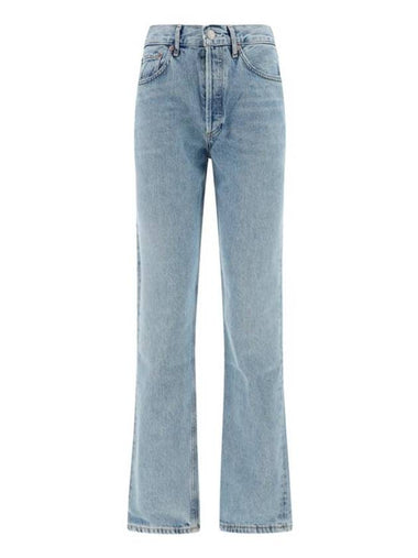 Lana Mid Rise Denim Straight Jeans Blue - AGOLDE - BALAAN 1