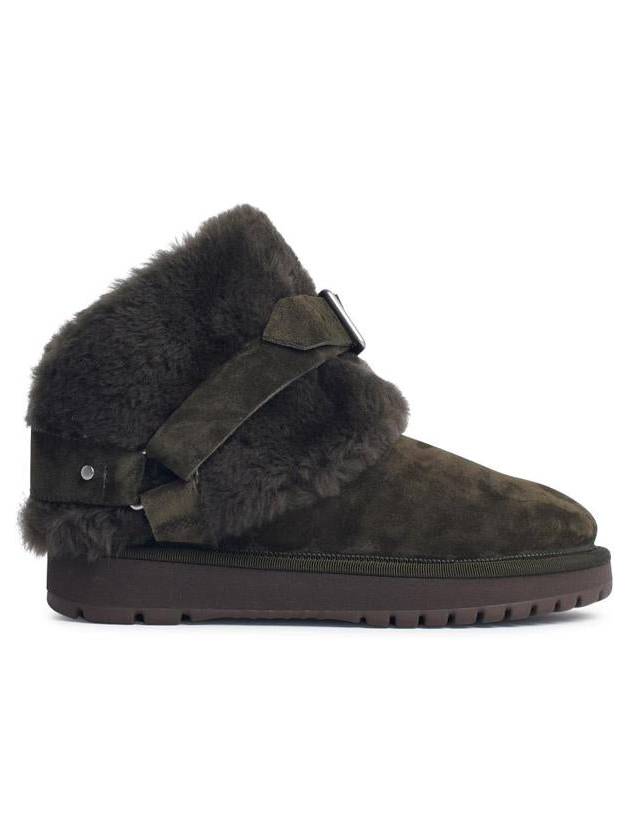 Burberry Shearling Collar Suede Chavi Middle Boots Green - BURBERRY - BALAAN 2