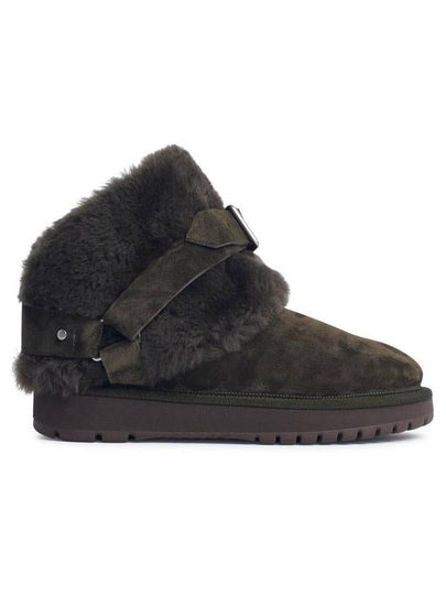 Burberry Shearling Collar Suede Chavi Middle Boots Green - BURBERRY - BALAAN 2