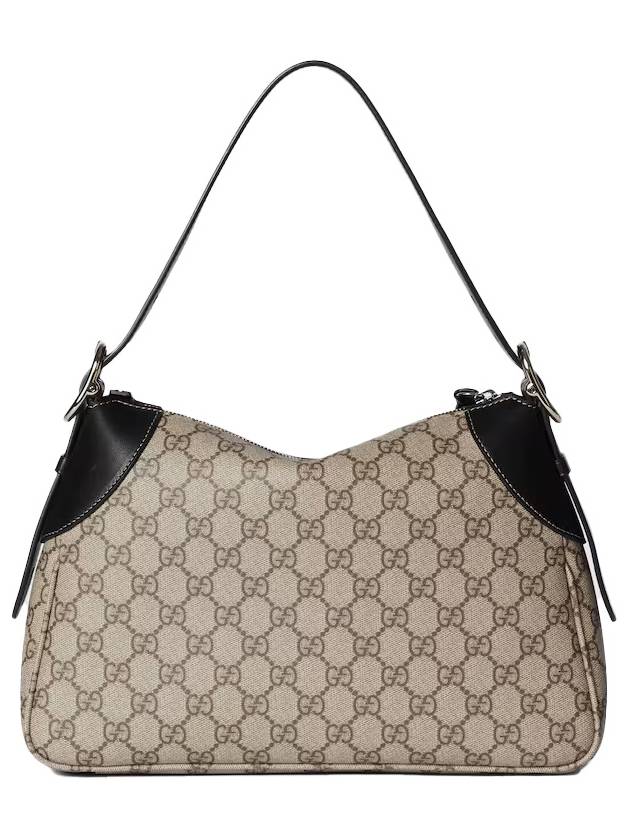 Beige dark brown fabric GG emblem medium shoulder bag 815216FAD6L9741 - GUCCI - BALAAN 3