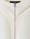 Shadow Project Mesh Stitch Nylon Wool Zip Up Hoodie White - STONE ISLAND - BALAAN 4