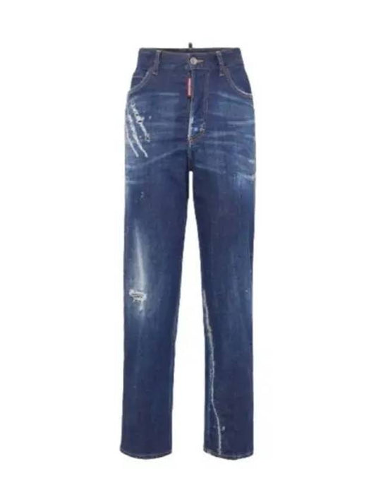 Women s Straight Jeans Dsquared2 Boston Navy Blue - DSQUARED2 - BALAAN 2