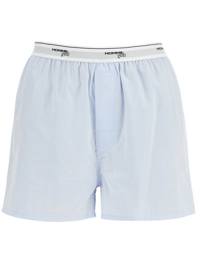 light blue high-waisted cotton boxer shorts - HOMMEGIRLS - BALAAN 1