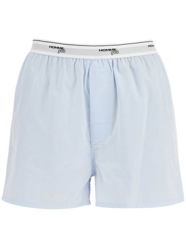 light blue high-waisted cotton boxer shorts - HOMMEGIRLS - BALAAN 1