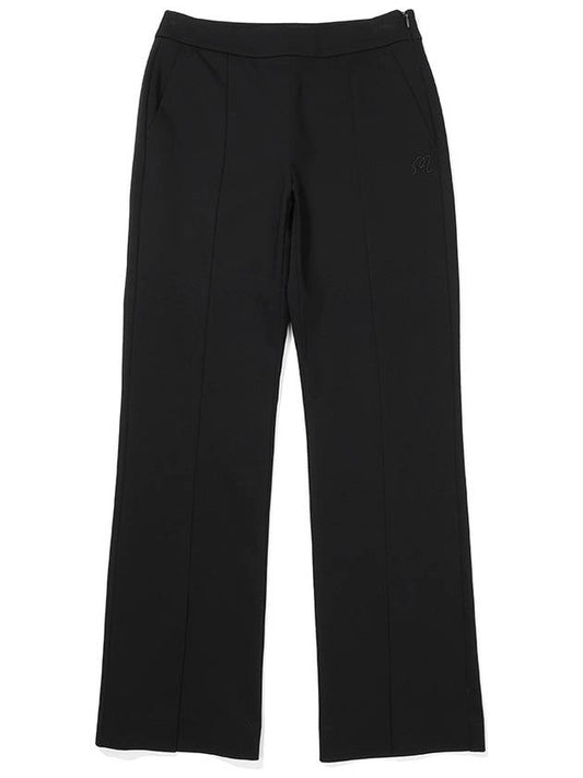 Front slit basic bootcut pants BLACK WOMAN - MALBON GOLF - BALAAN 1