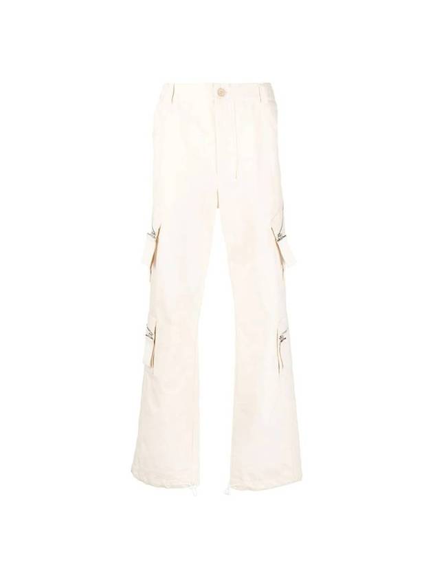 Men's Marrone Zipper Cargo Track Pants White - JACQUEMUS - BALAAN 1