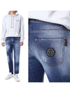 Steel Ladder Logo Patch This Medium Blue Washed Jeans SACC MDT3117 PDE004N - PHILIPP PLEIN - BALAAN 1