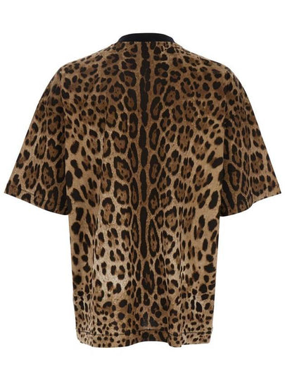 Brown T-Shirt With All-Over Leopard Motif In Cotton Man - DOLCE&GABBANA - BALAAN 2